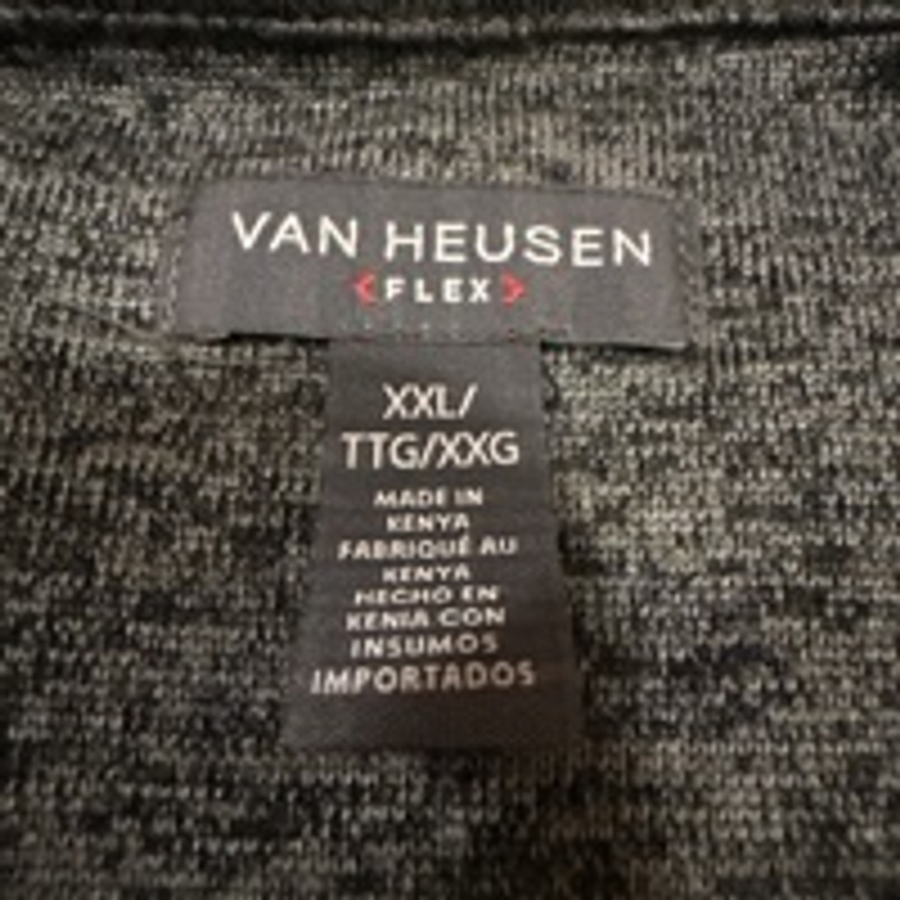Men's Van Heusen Polo Shirt XXL Gray Long Sleeveo - Picture 2 of 7